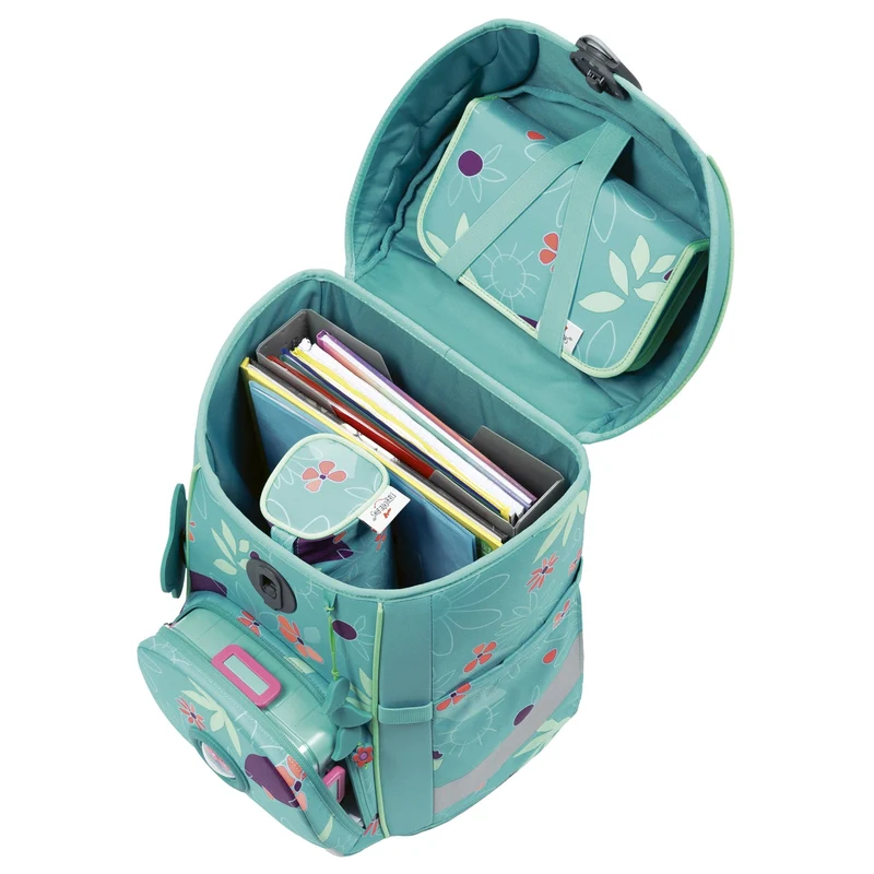 DerDieDas ErgoFlex Easy - Mochila escolar Set 5tlg. 950 g (Butterfly Garden)
