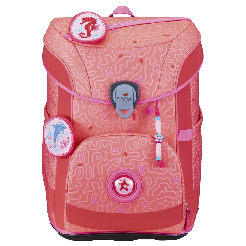 DerDieDas ErgoFlex Easy Exklusiv Superflash - Set de mochila escolar 5 tlg. 950g (Coral Reef)