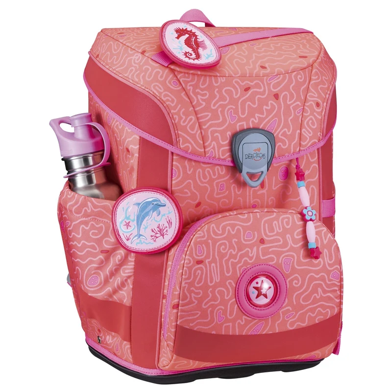 DerDieDas ErgoFlex Easy Exklusiv Superflash - Set de mochila escolar 5 tlg. 950g (Coral Reef)
