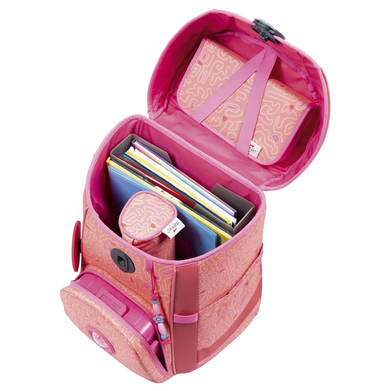 DerDieDas ErgoFlex Easy Exklusiv Superflash - Set de mochila escolar 5 tlg. 950g (Coral Reef)