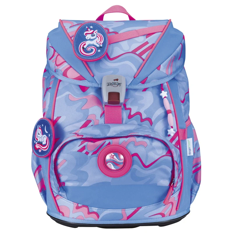 DerDieDas ErgoFlex Light Exklusiv Superflash - Mochila escolar Set 5tlg. 800g (Magic Unicorn)
