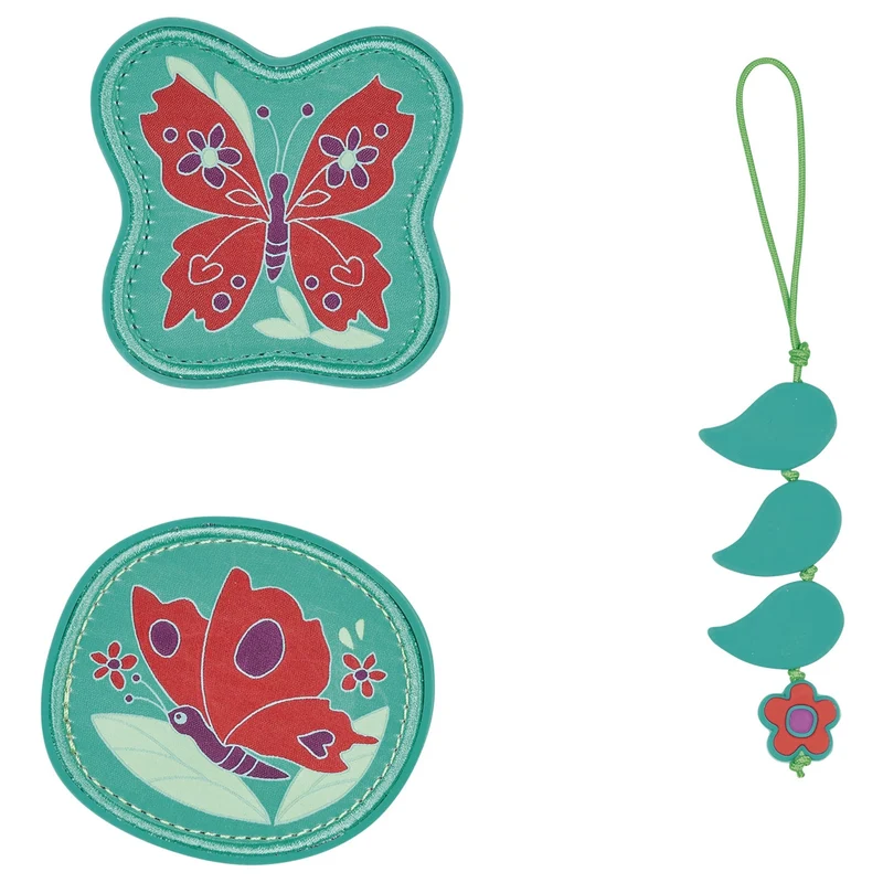 DerDieDas ErgoFlex Tiny - Mochila escolar Set 5tlg. 900g (Butterfly Garden)