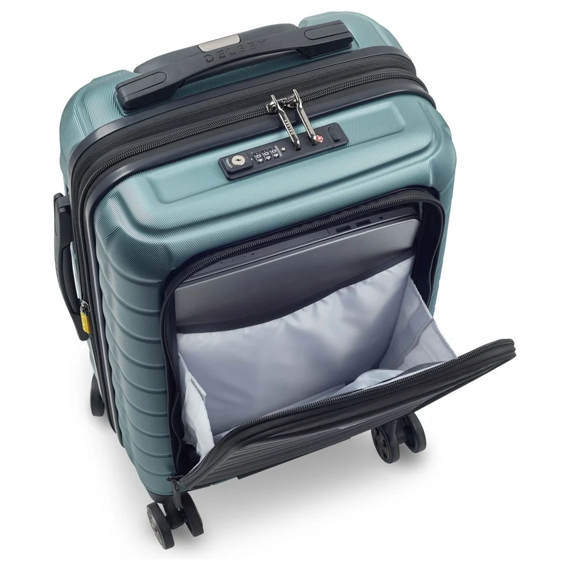 Delsey Paris Shadow 5.0 - Trolley de cabina con 4 ruedas y bolsillo delantero S 55 cm erw. USB (grün)