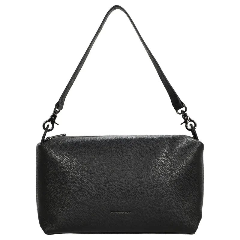 Mandarina Duck Mellow Leather Hobo - Bolso de hombro 30 cm (nero)