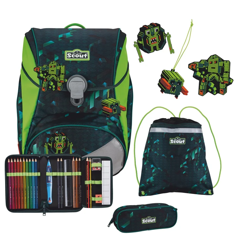 Scout Alpha DIN - Mochila escolar Set 4 tlg. (Cubes)