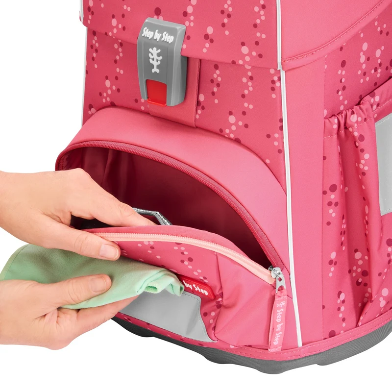 Step by Step Basis - Set de mochila escolar 4 piezas (Pink Bubbles)