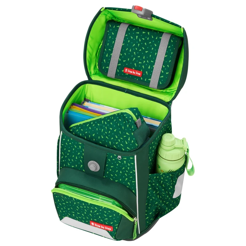 Step by Step Basis - Set de mochila escolar 4 piezas (Green Grafics)