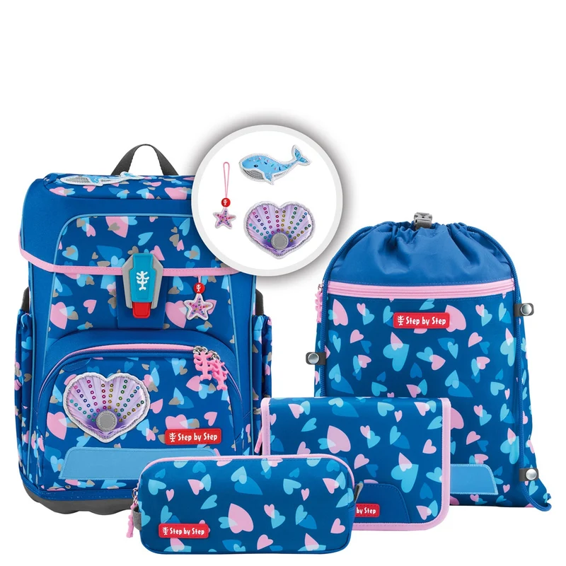 Step by Step Cloud Reflect - Mochila escolar Set 5tlg. (Seashell Pearl)