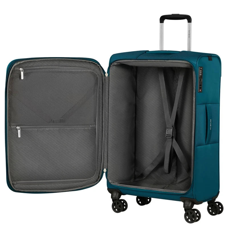 Samsonite Base Breeze - Trolley de 4 ruedas 67 cm expandible (petrol blue)