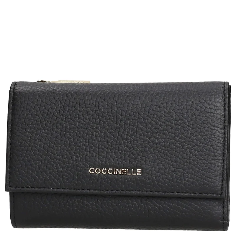 Coccinelle Metallic Soft - Cartera 12cc 14 cm (black)
