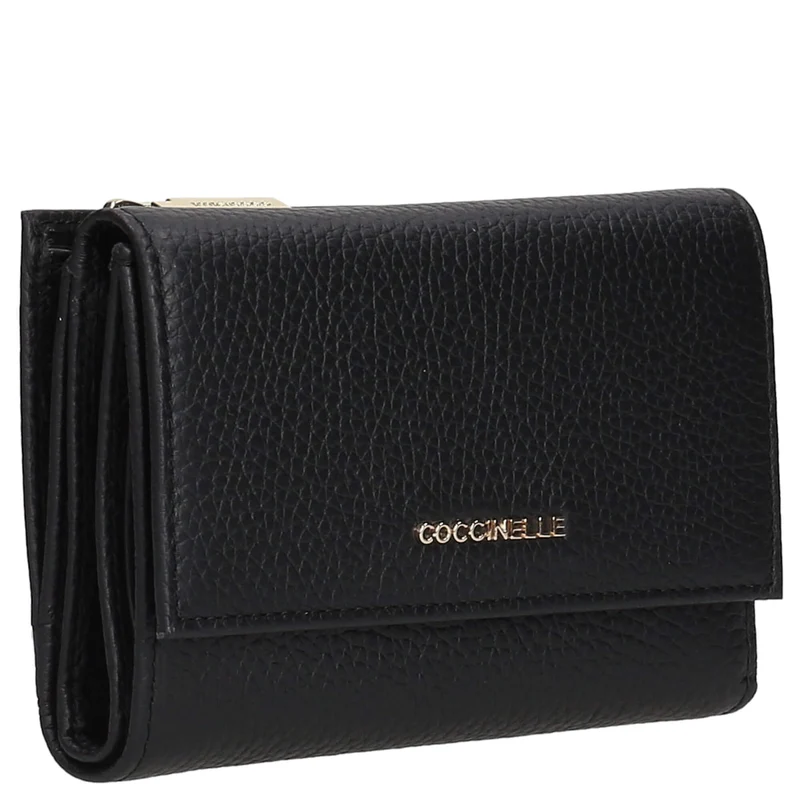 Coccinelle Metallic Soft - Cartera 12cc 14 cm (black)
