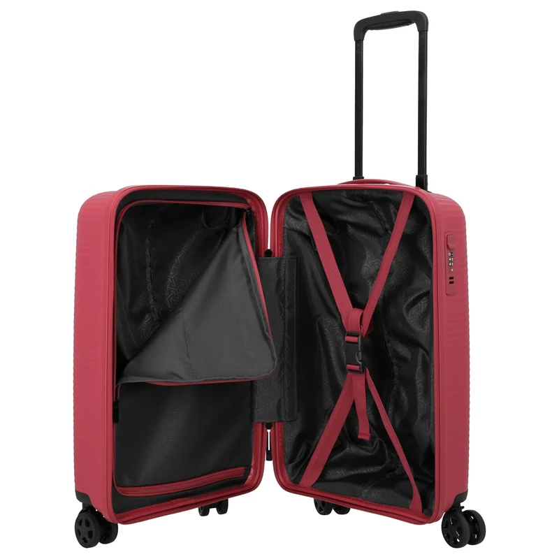 Travelite Air Stripe - Trolley de cabina slim con 4 ruedas 55 cm (red)