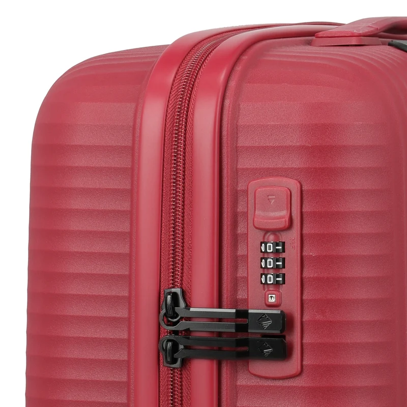 Travelite Air Stripe - Trolley de cabina slim con 4 ruedas 55 cm (red)