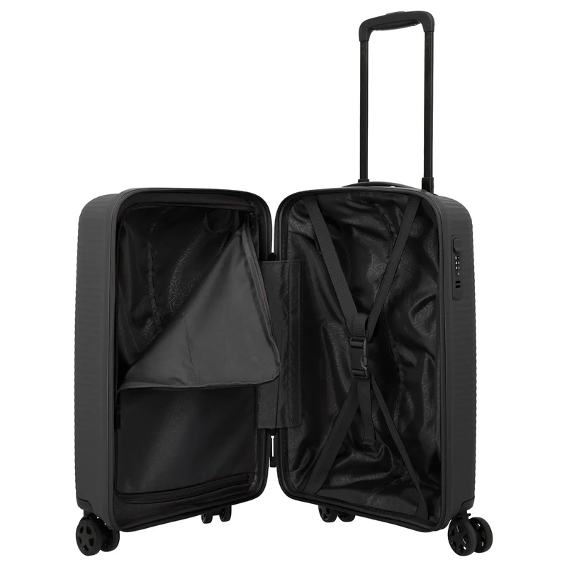 Travelite Air Stripe - Trolley de cabina slim con 4 ruedas 55 cm (black)
