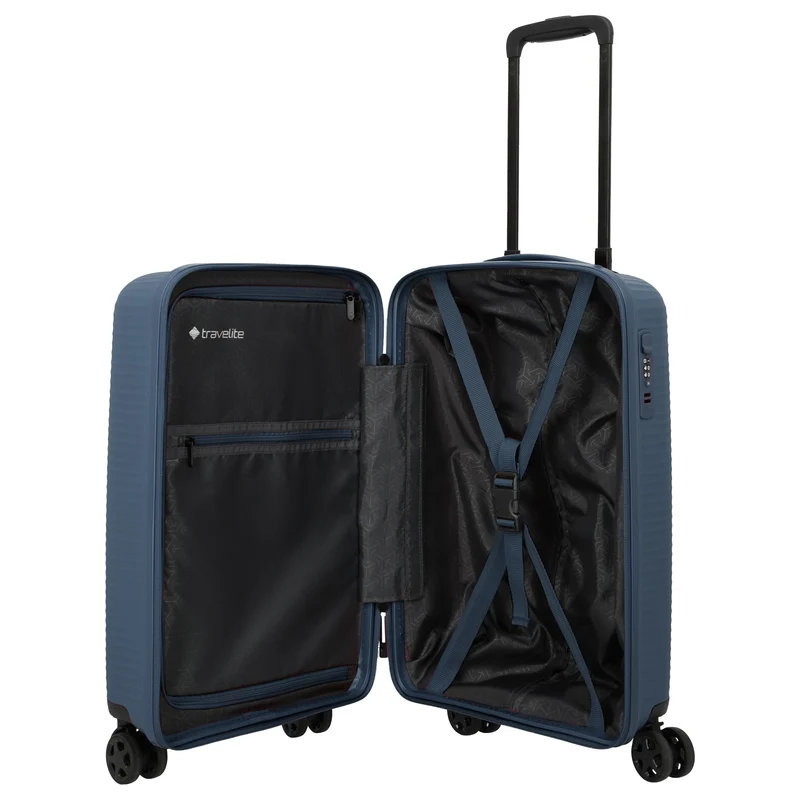 Travelite Air Stripe - Trolley de cabina con 4 ruedas Slim 55 cm (navy)