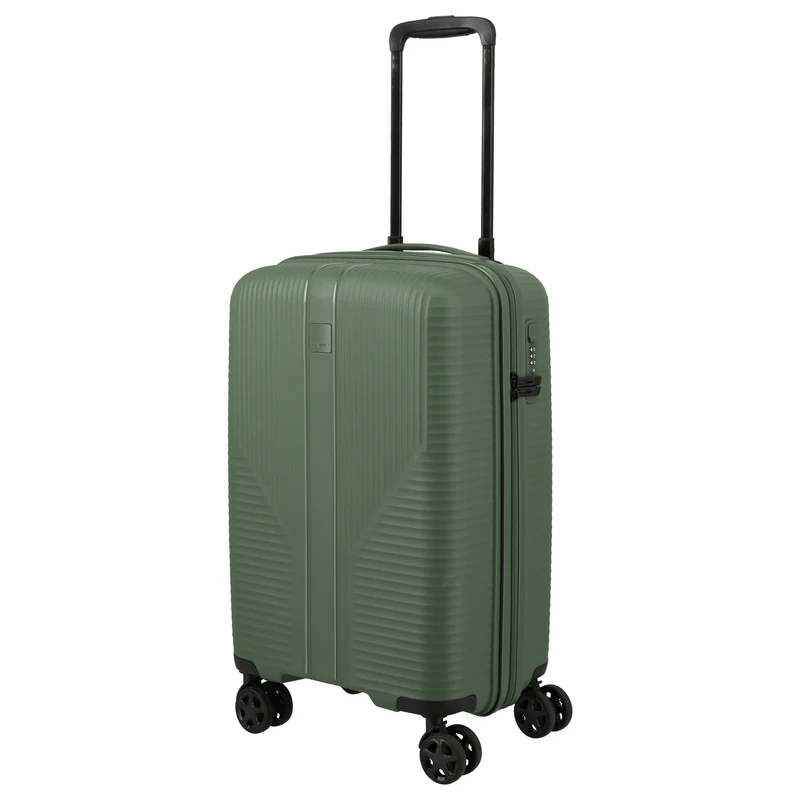 Travelite Air Stripe - Trolley de cabina slim con 4 ruedas 55 cm (green)