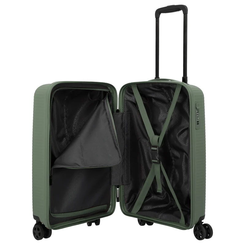 Travelite Air Stripe - Trolley de cabina slim con 4 ruedas 55 cm (green)