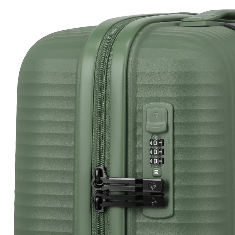 Travelite Air Stripe - Trolley de cabina slim con 4 ruedas 55 cm (green)