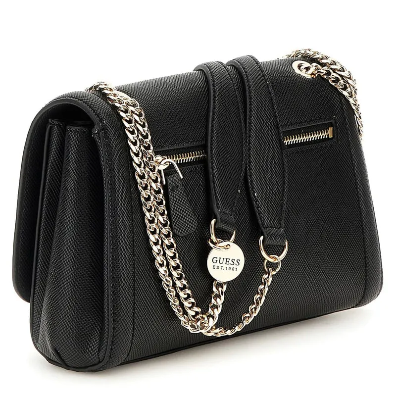 Guess Noelle Convertible XBody Flap - Bolso de hombro 24 cm (negro)