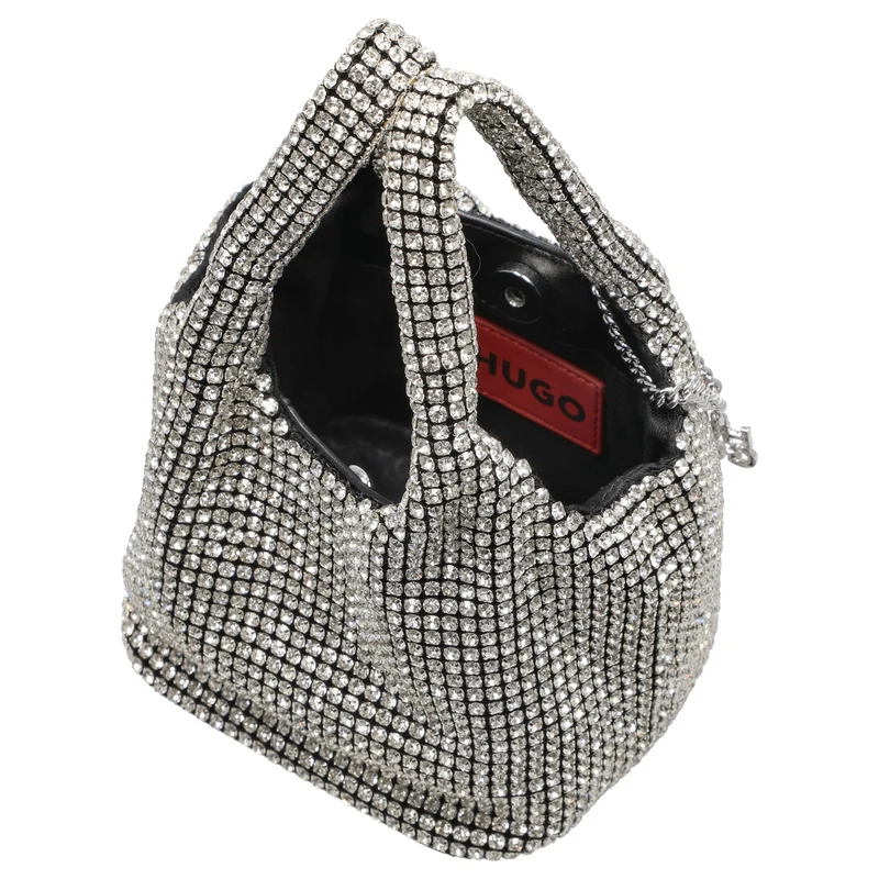 HUGO Women's Liora - Bolso de mano 14 cm (silver)