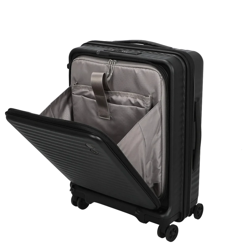 Echolac Celestra FA - Trolley de cabina con 4 ruedas 14" S 55 cm expandible USB (black)