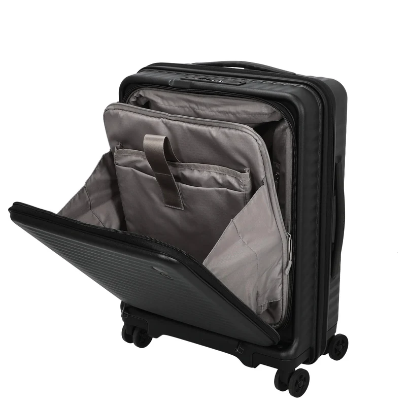 Echolac Celestra FA - Trolley de cabina con 4 ruedas 14" S 55 cm expandible USB (black)
