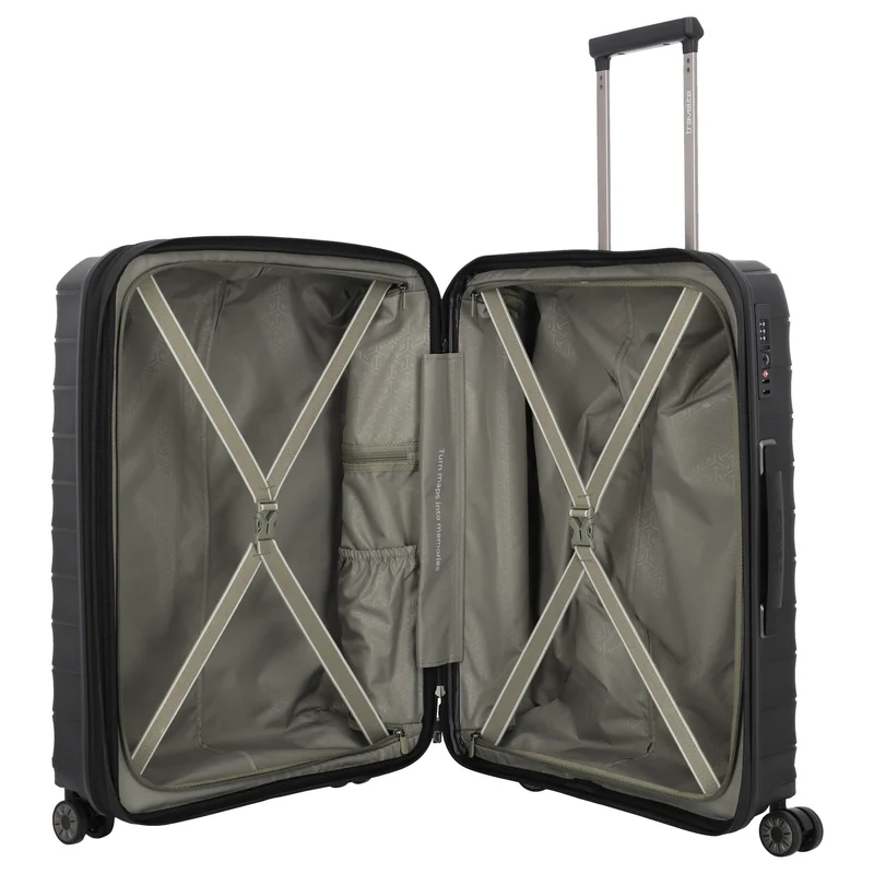Travelite Mooby - Trolley de 4 ruedas M 66 cm expandible (black)