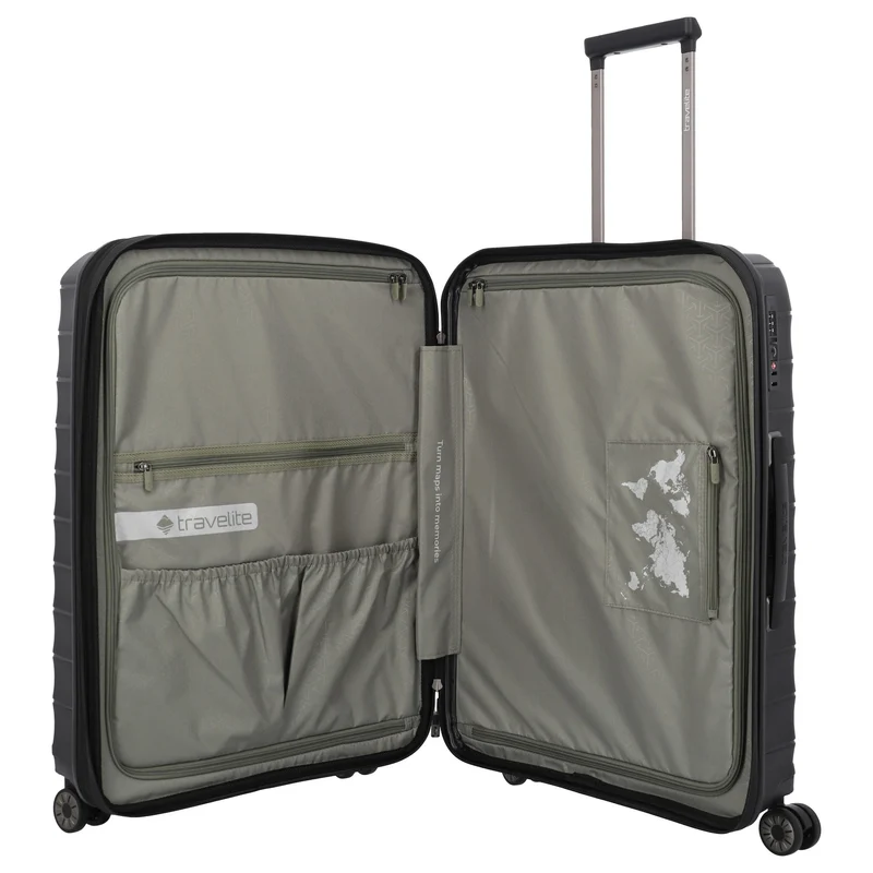 Travelite Mooby - Trolley de 4 ruedas M 66 cm expandible (black)