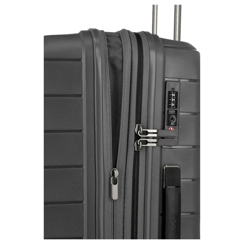 Travelite Mooby - Trolley de 4 ruedas M 66 cm expandible (black)