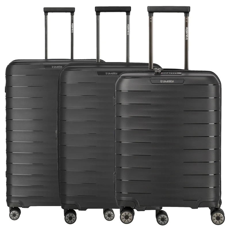 Travelite Mooby - Set de trolley con 4 ruedas L/M/S 3 pzas. expandible (black)