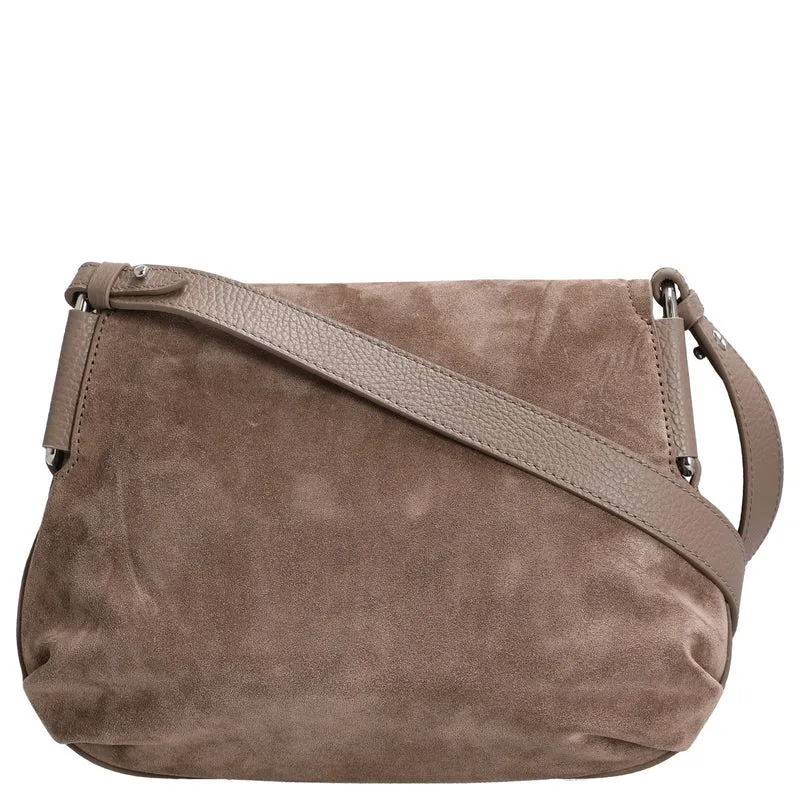 Coccinelle Rebekka Suede - Bolso bandolera 27 cm (warm taupe)