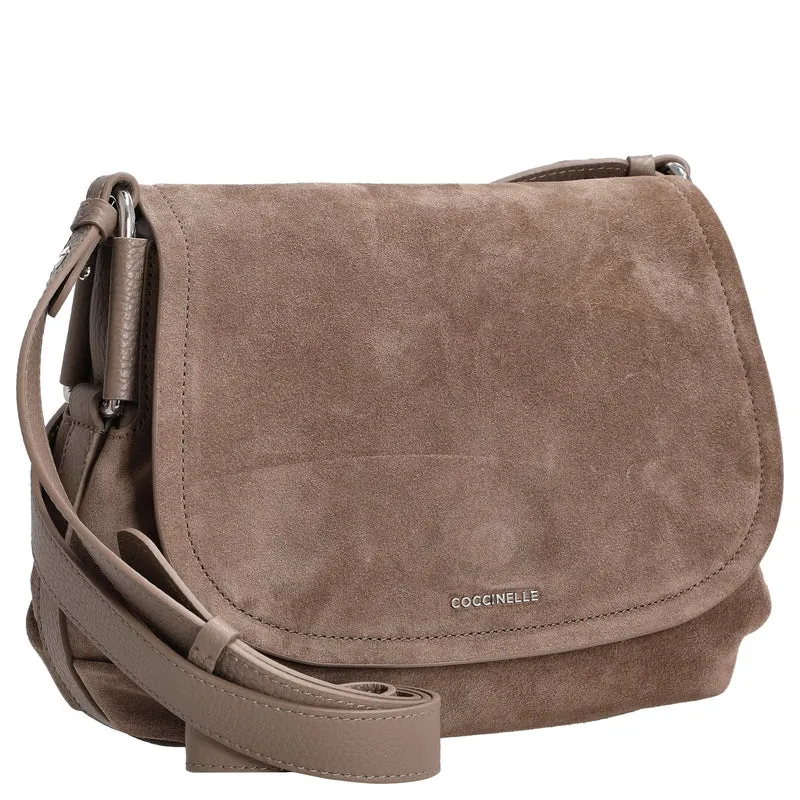 Coccinelle Rebekka Suede - Bolso bandolera 27 cm (warm taupe)