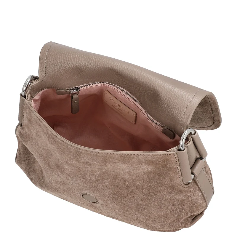 Coccinelle Rebekka Suede - Bolso bandolera 27 cm (warm taupe)