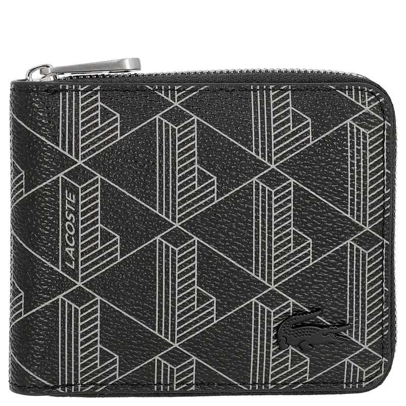 Lacoste The Blend - Cartera 3cc 11 cm RFID (monogram noir gris)