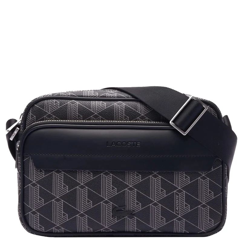 Lacoste The Blend Reporter - Bolso bandolera 24 cm (monogram noir gris)
