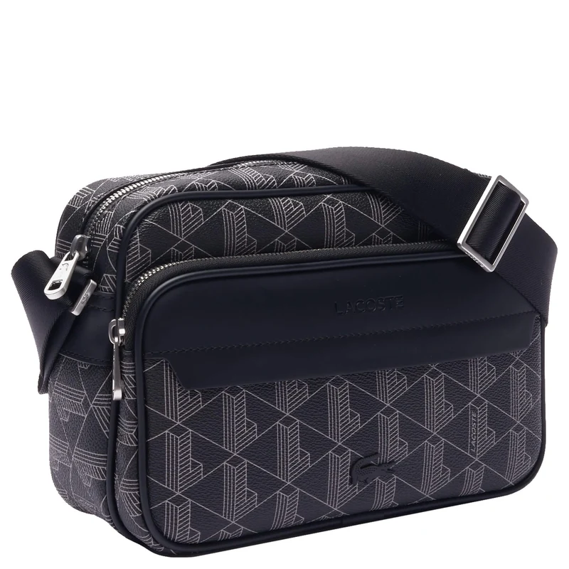 Lacoste The Blend Reporter - Bolso bandolera 24 cm (monogram noir gris)