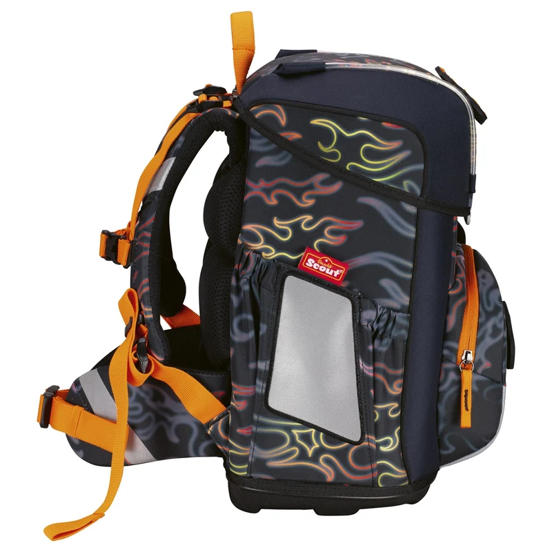 Scout Neo Exklusiv Safety Light - Mochila escolar Set 5tlg. (Flames)