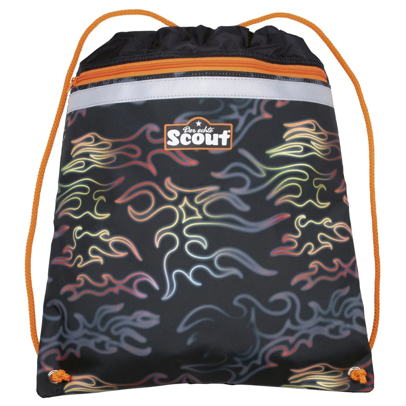Scout Neo Exklusiv Safety Light - Mochila escolar Set 5tlg. (Flames)