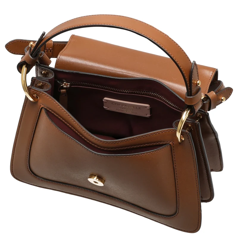 Coccinelle C-Me Calf - Bolso de mano 23,5 cm (color: cognac)