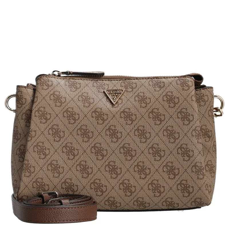 Guess Noelle II TRI Comp - Bolso bandolera 24 cm (latte logo/marrón)