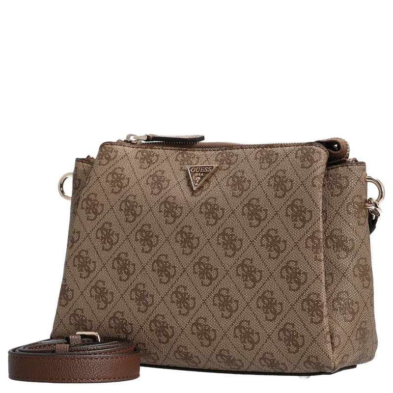 Guess Noelle II TRI Comp - Bolso bandolera 24 cm (latte logo/marrón)