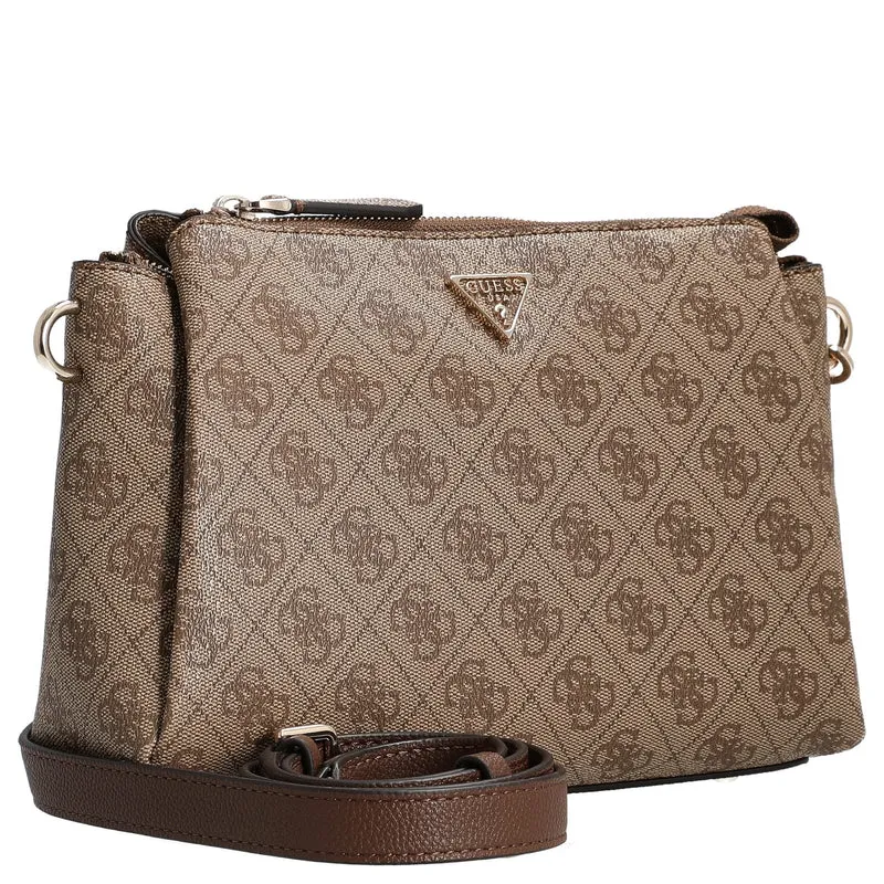 Guess Noelle II TRI Comp - Bolso bandolera 24 cm (latte logo/marrón)