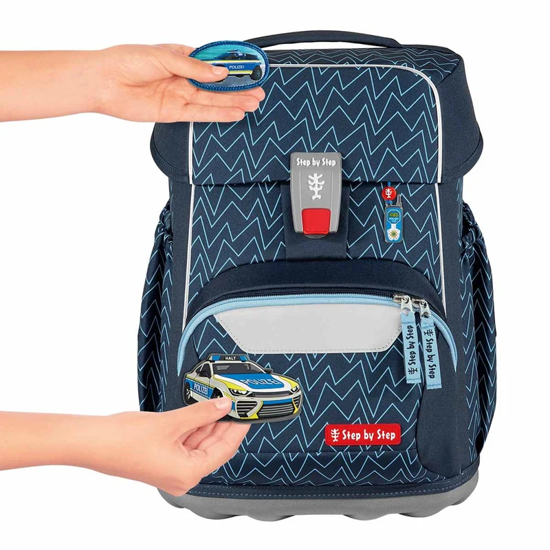 Step by Step Basis - Set de mochila escolar 4 piezas (Blue Lines)