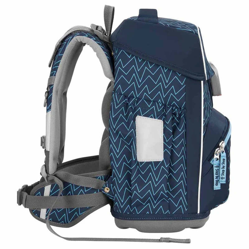 Step by Step Basis - Set de mochila escolar 4 piezas (Blue Lines)