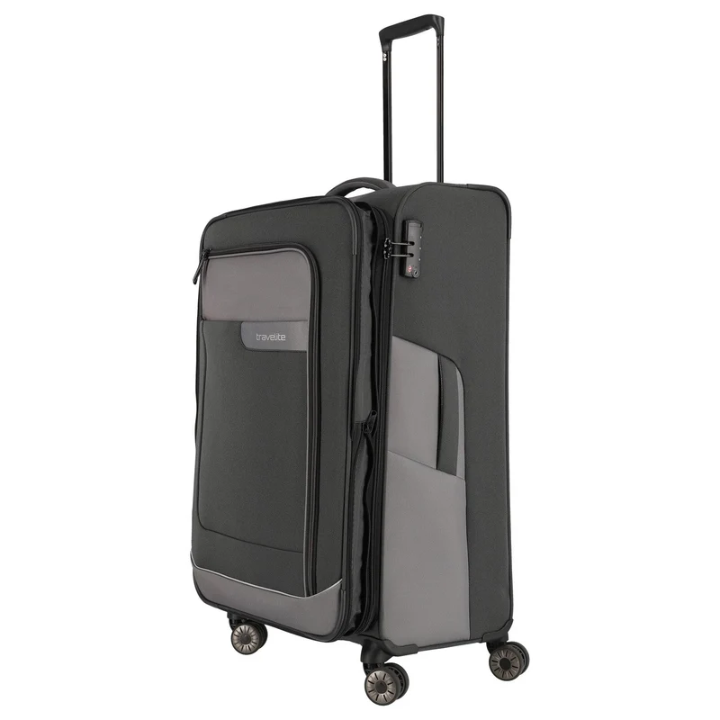 Travelite Viia - Trolley de 4 ruedas L 77 cm expandible (Schiefer)