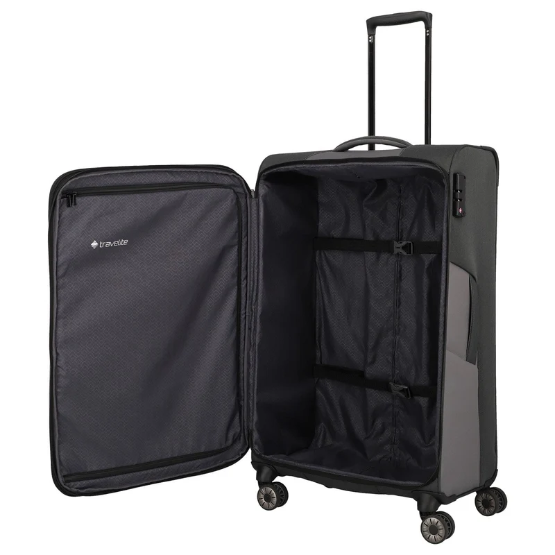 Travelite Viia - Trolley de 4 ruedas L 77 cm expandible (Schiefer)