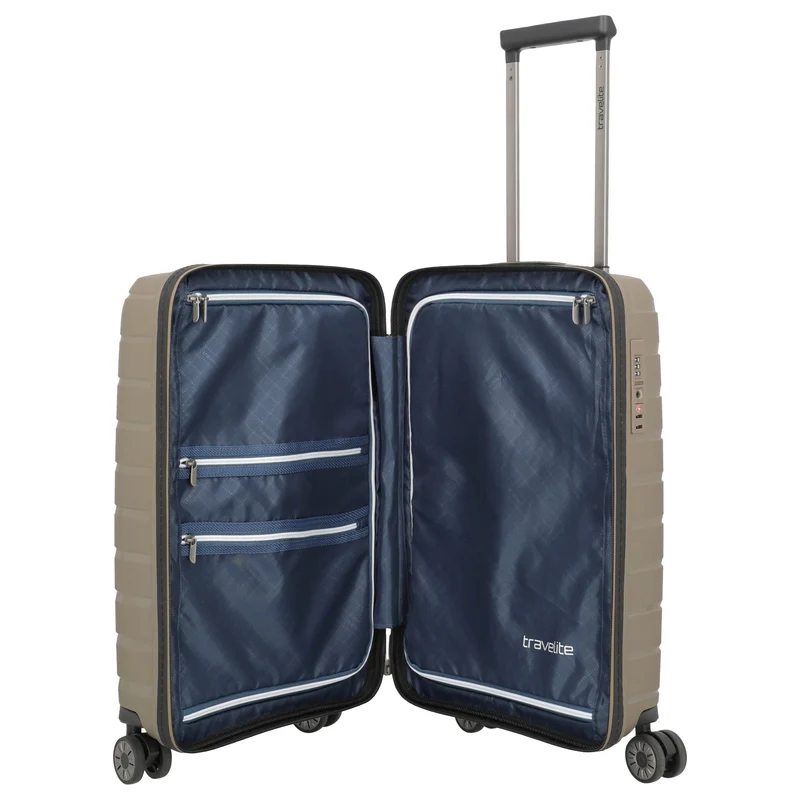Travelite Air Base Slim - Trolley de cabina con 4 ruedas S 55 cm (champagne)