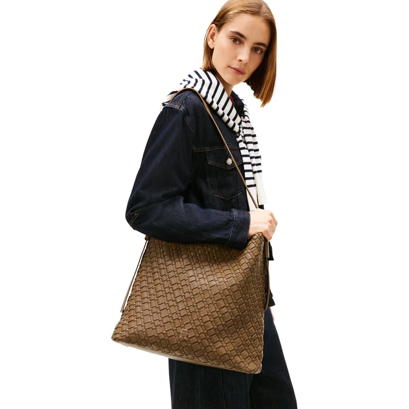 Tommy Hilfiger Braided - Bolso de hombro 36 cm (nordic taupe)