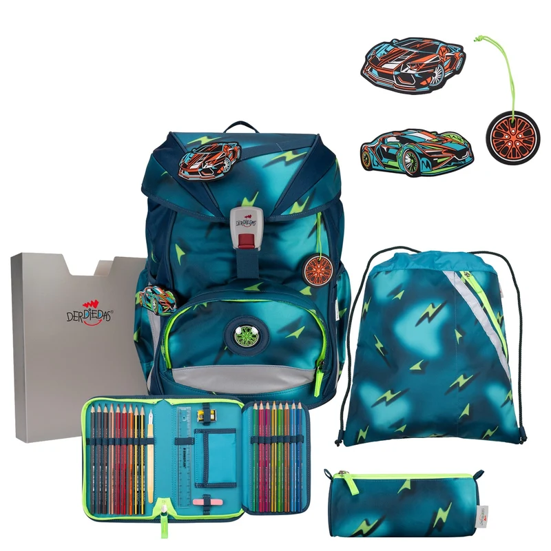 DerDieDas ErgoFlex Light - Mochila escolar Set 5tlg. 800g (Magic Light)