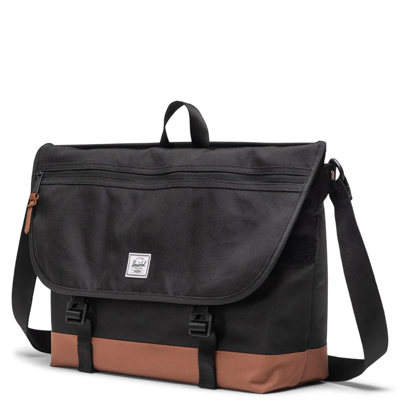Herschel Cove Messenger - Bolso bandolera 16" 50 cm (black/saddle brown)